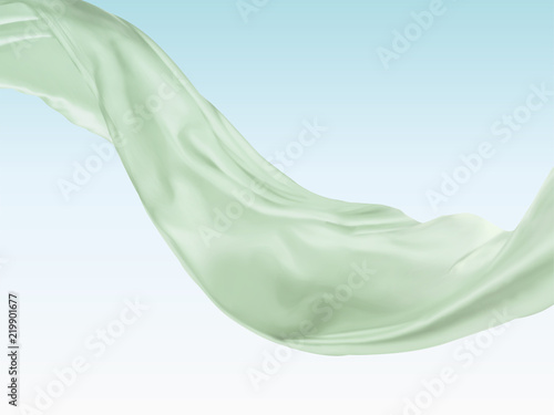 Green wavy satin element
