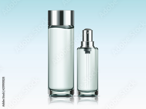 Blank skincare bottles