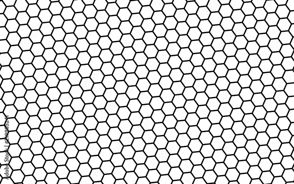 Black honeycomb on a white background. Isometric geometry. 3D illustration Black honeycomb on a white background. Isometric geometry. 3D illustration
