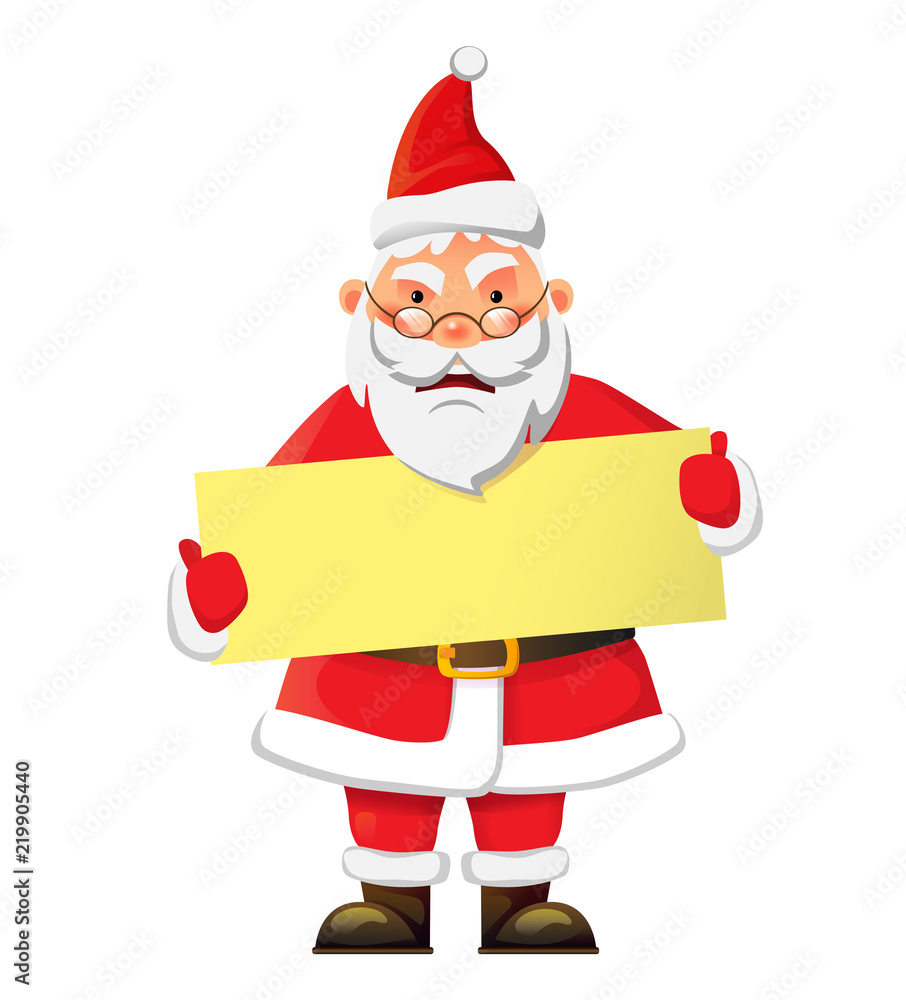 Naklejka premium Santa Claus holding poster