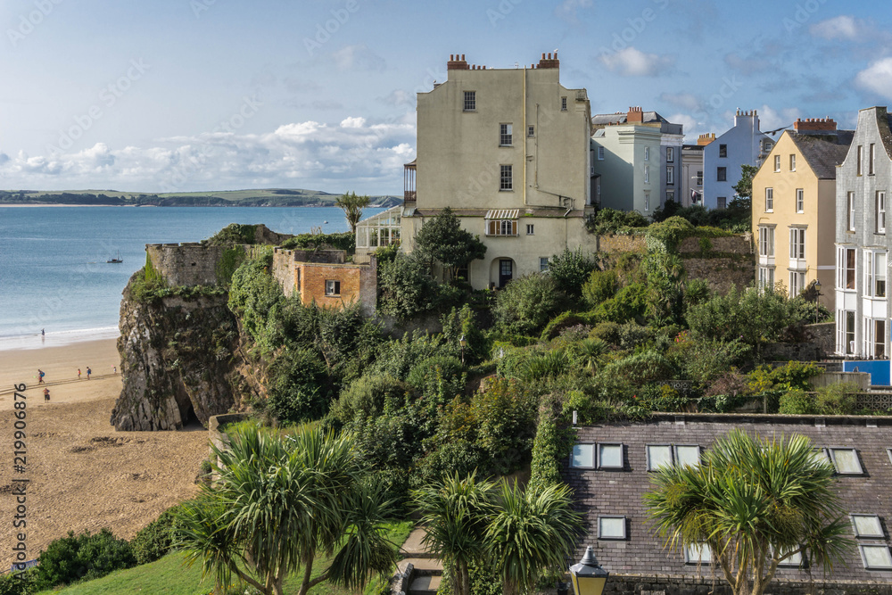 Houses with a seaview at the sea-side town of Tenby in South Wales