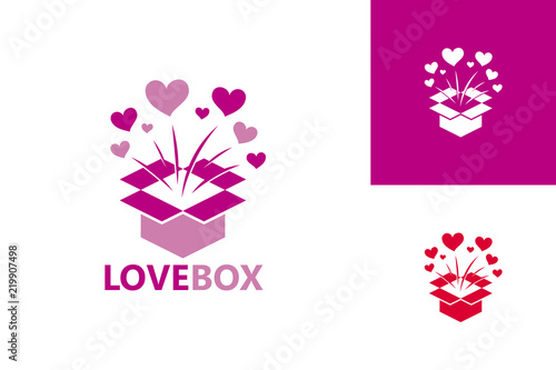 Love Box Logo Template Design Vector, Emblem, Design Concept, Creative Symbol, Icon