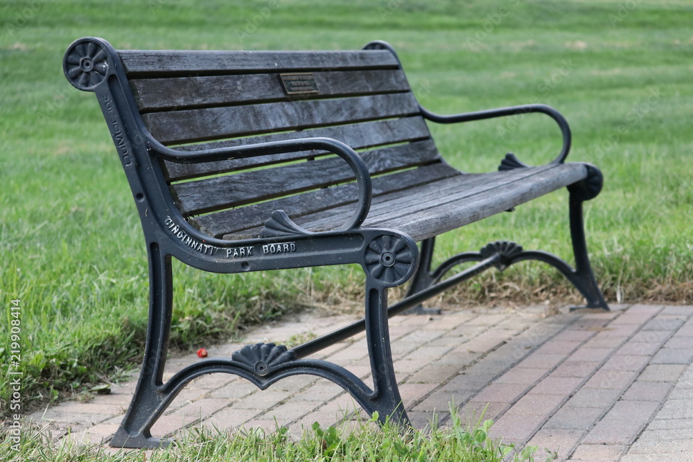 Wooden Park Bench