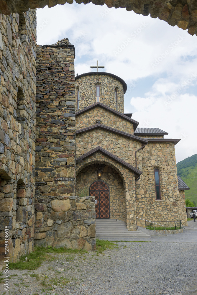 Republic of North Ossetia, Russia - 16 July 2017: The Alanian monastery of the assumption.