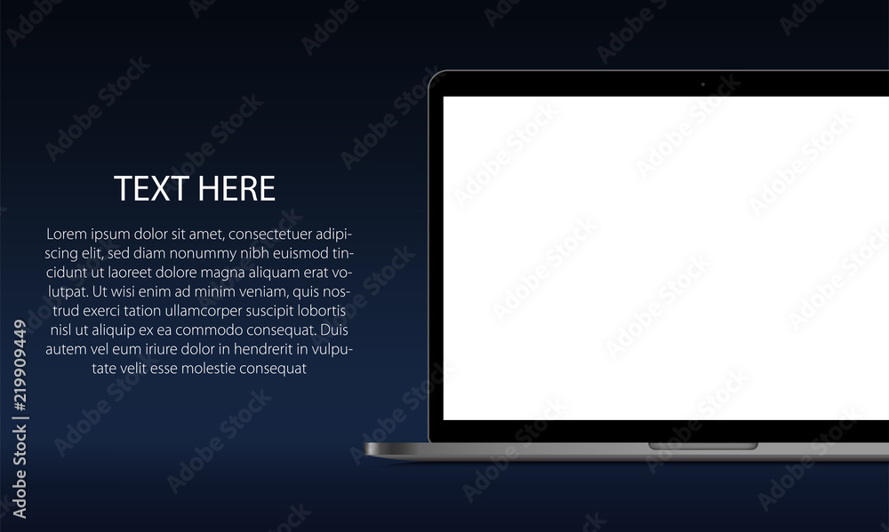 Laptop banner template with text Laptop banner template with text