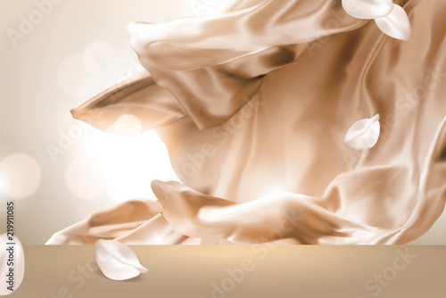 Golden smooth satin background