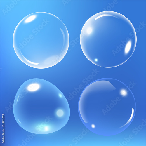 Bubbles under water vector illustration on blue background