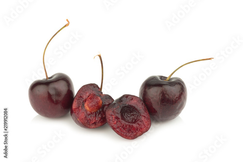 cherry. cherries black isolated on white background