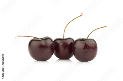 cherry. cherries black isolated on white background © chercvc999