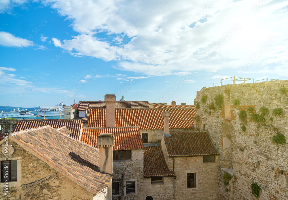 Tiled roofs in the old town of Split.