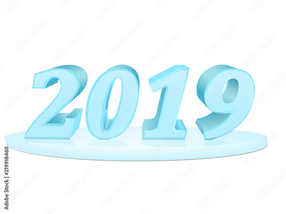 Happy New Year 2019. Inscription of blue vector. vector 3D. Set Happy New Year 2019. Inscription of blue vector. vector 3D. Set