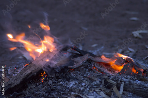 Welcome to country campfire, Wilpena Pound Resort, SA, Australia