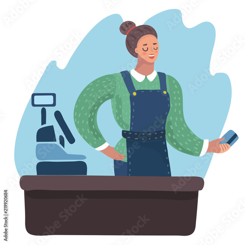 Smiling Cashier Girl