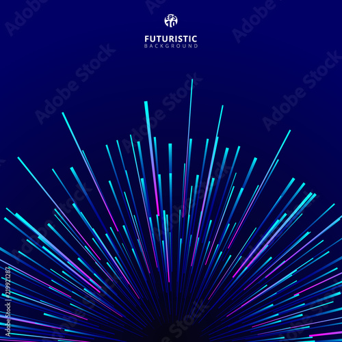 Abstract futuristic technology geometric circular geometric centric motion pattern.