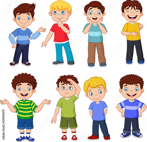 Cartoon kids with different expresiion