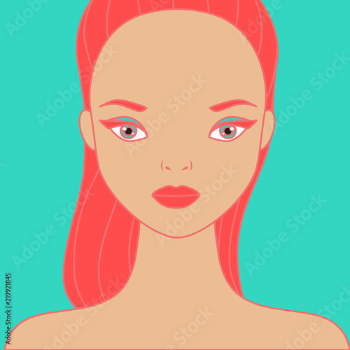 Fashion Red hair girl face © ksuklein