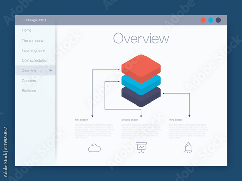 Dashboard infographic template with modern UI design