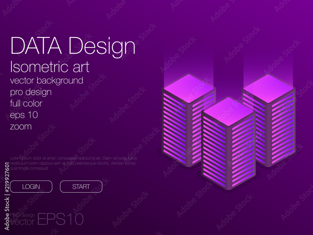 Fototapeta premium Ui neon isometric stock vector background eps 10