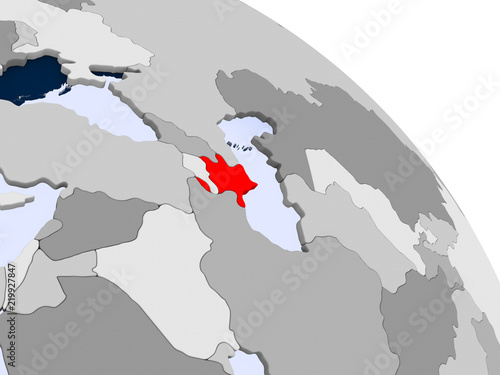 Azerbaijan in red on map