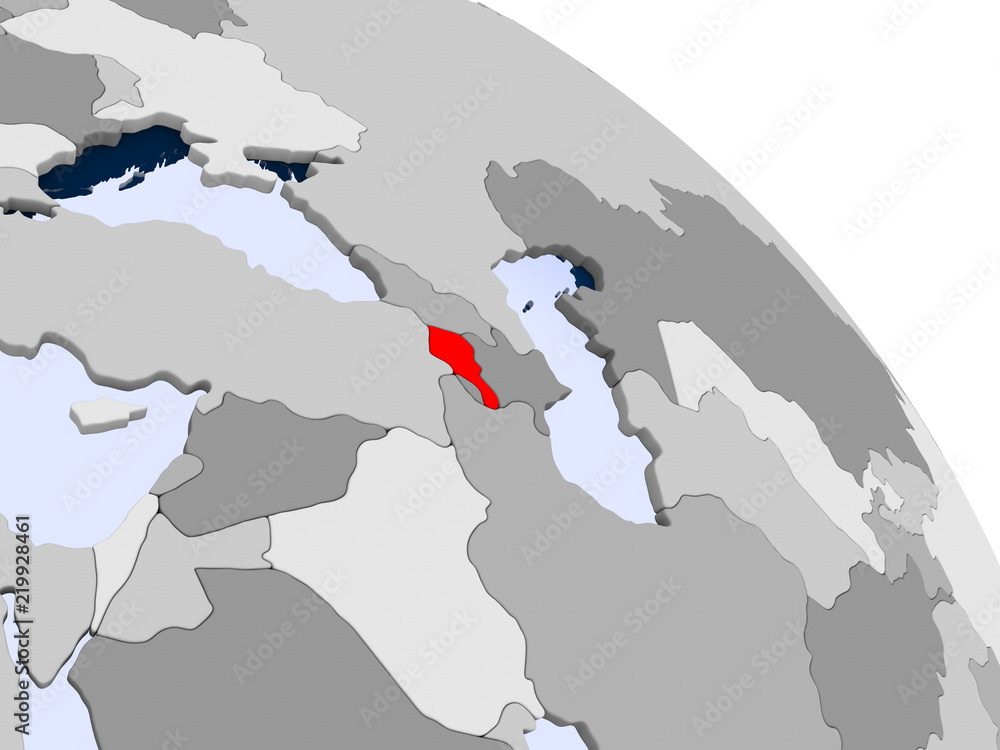 Obraz premium Armenia in red on map