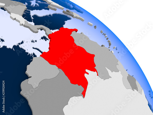 Colombia in red on map