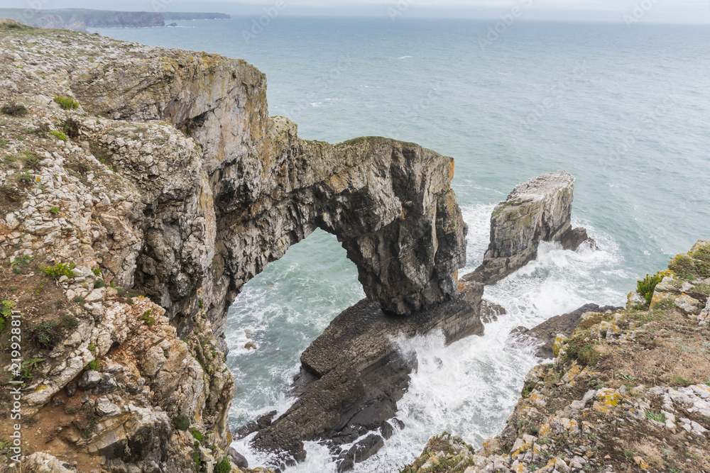 The Green Bridge of Wales in the Pembrokeshire National Park in South Wales