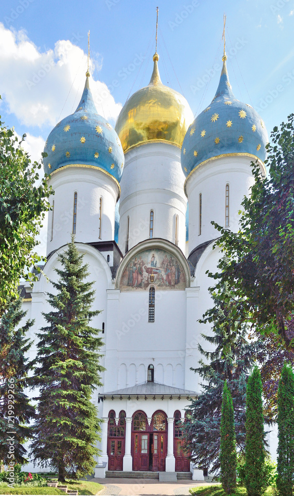 Dome of the Cathedral of the Usensk in the Holy Trinity Sergius Lavra in Sergiev Posad, Russia