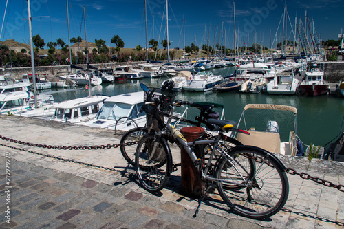 Bicycles and boats on Ile-de-Re, France