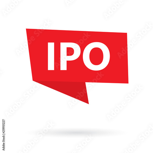 IPO (Initial Public Offering) on a speach bubble- vector illustration