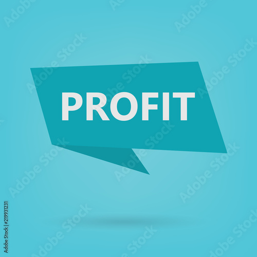 profit word on sticker- vector illustration