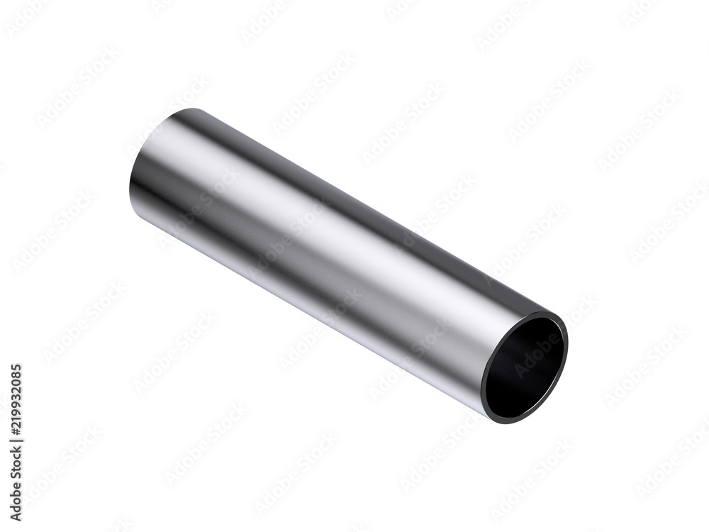 Metal pipe. Isolated on white background. 3D rendering illustration. Metal pipe. Isolated on white background. 3D rendering illustration.