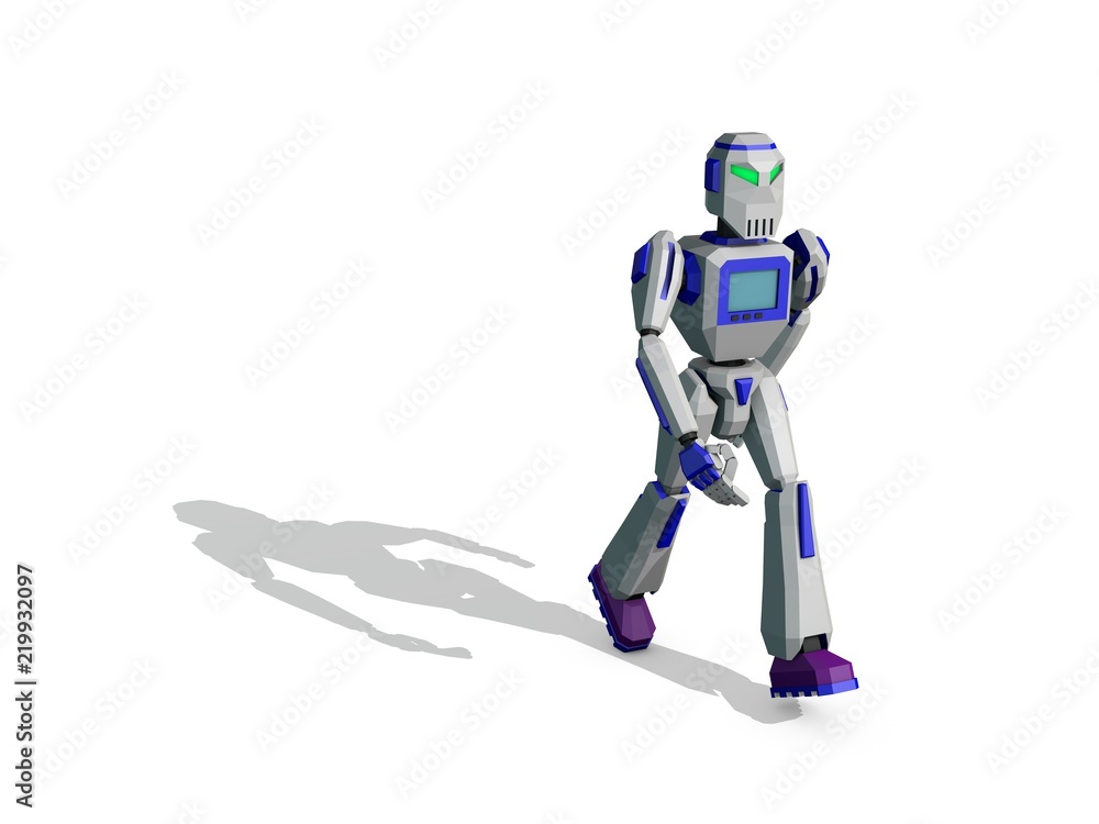 Robot character walking. 3D rendering illustration. Robot character walking. 3D rendering illustration.