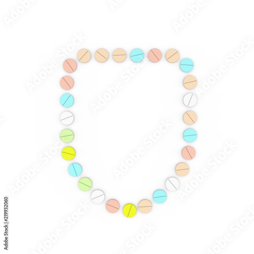 Color Pills frame. Isolated...