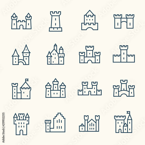 Castle line icons