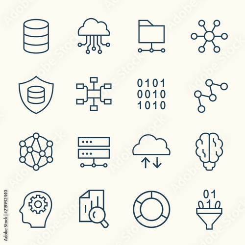 Big data line icons