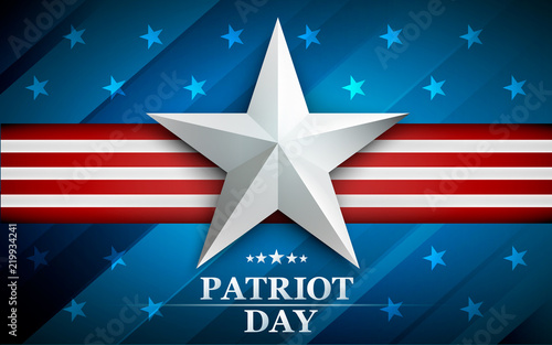 Patriot day. Design for postcard, flyer, poster, banner. 11th of september. We Will Never Forget. Vector illustration.