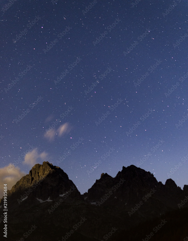 Ciel étoilé sur le Mont Blanc