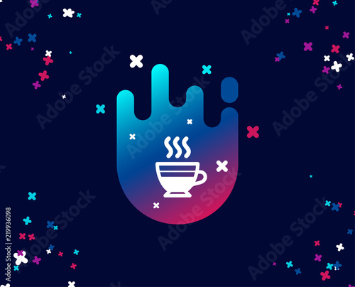 Cafe creme icon. Hot drink sign. Beverage symbol. Cool banner with icon. Abstract shape with gradient. Vector