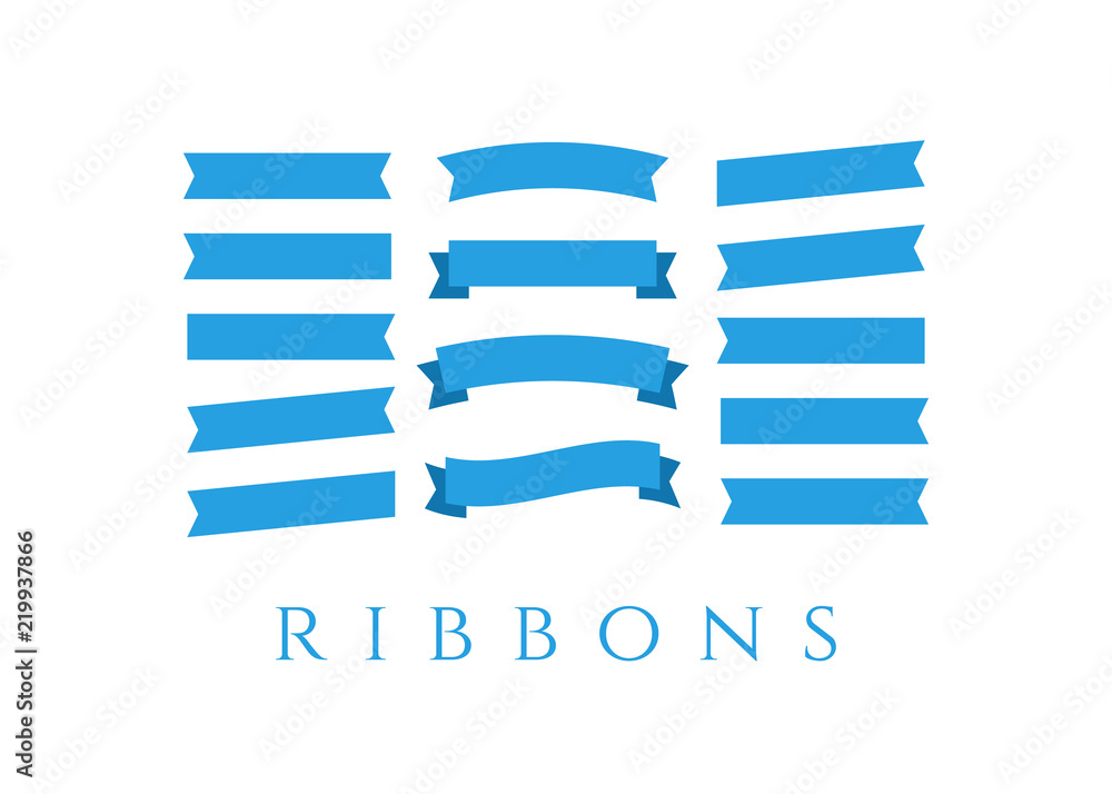 Flat vector ribbons banners isolated. Ribbons banners Flat vector ribbons banners isolated. Ribbons banners