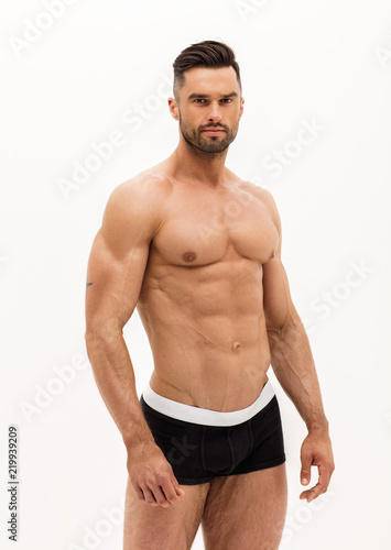 Sexy man in underwear isolated on white background foto de Stock | Adobe  Stock