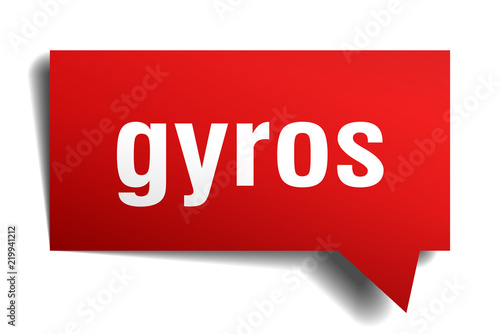 gyros red 3d speech bubble
