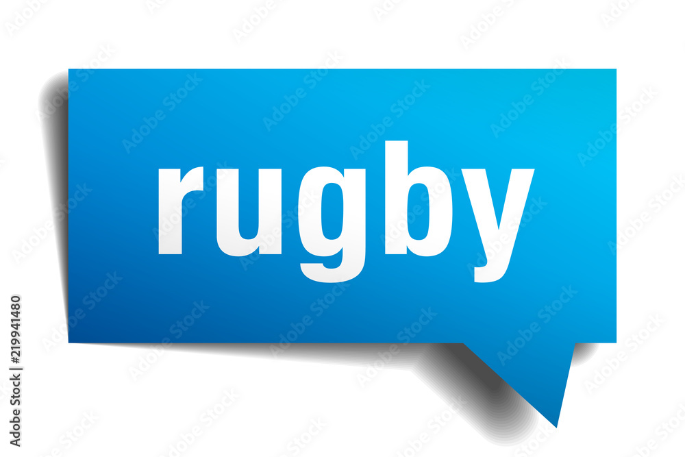 rugby blue 3d speech bubble rugby blue 3d speech bubble