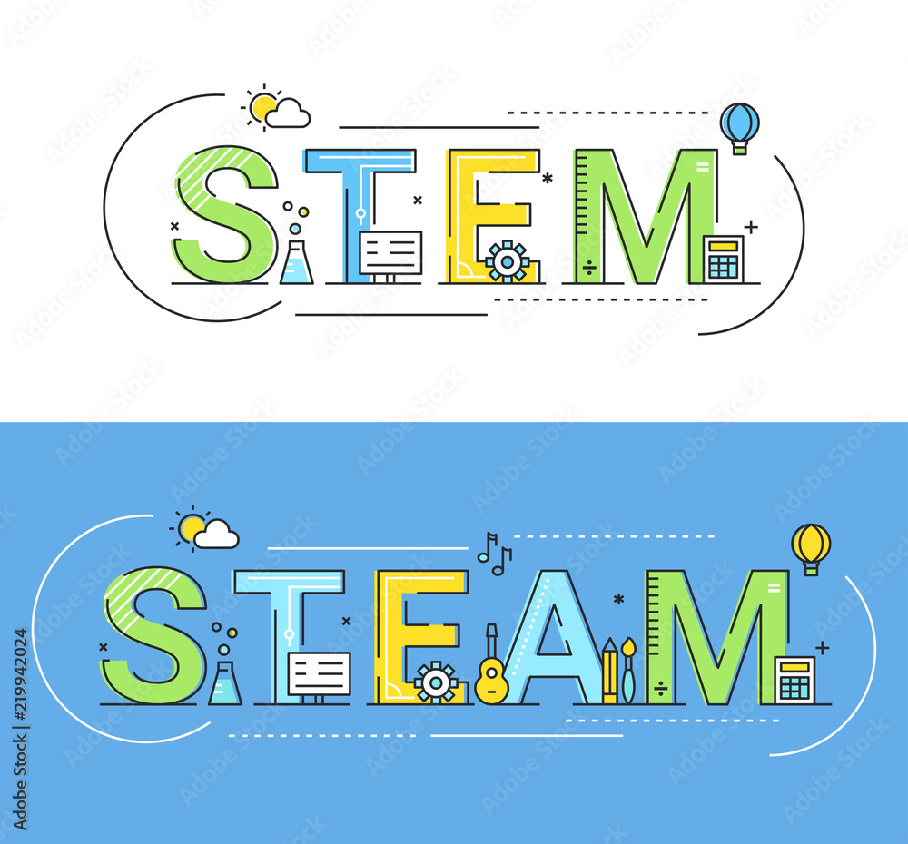 Stem And Steam Education Approaches Concept Vector Illustration Stock