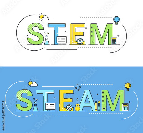 Stem and Steam Education Approaches Concept Vector Illustration