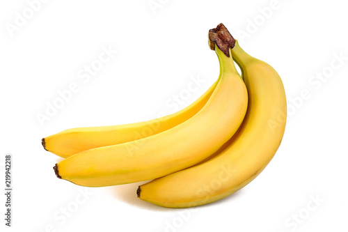 Bananas isolated on white. Bunch of bananas isolated on white background. Yellow bananas