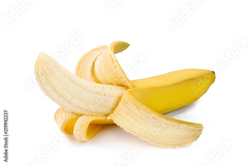 Bananas isolated on white. Bunch of bananas isolated on white background. Yellow bananas