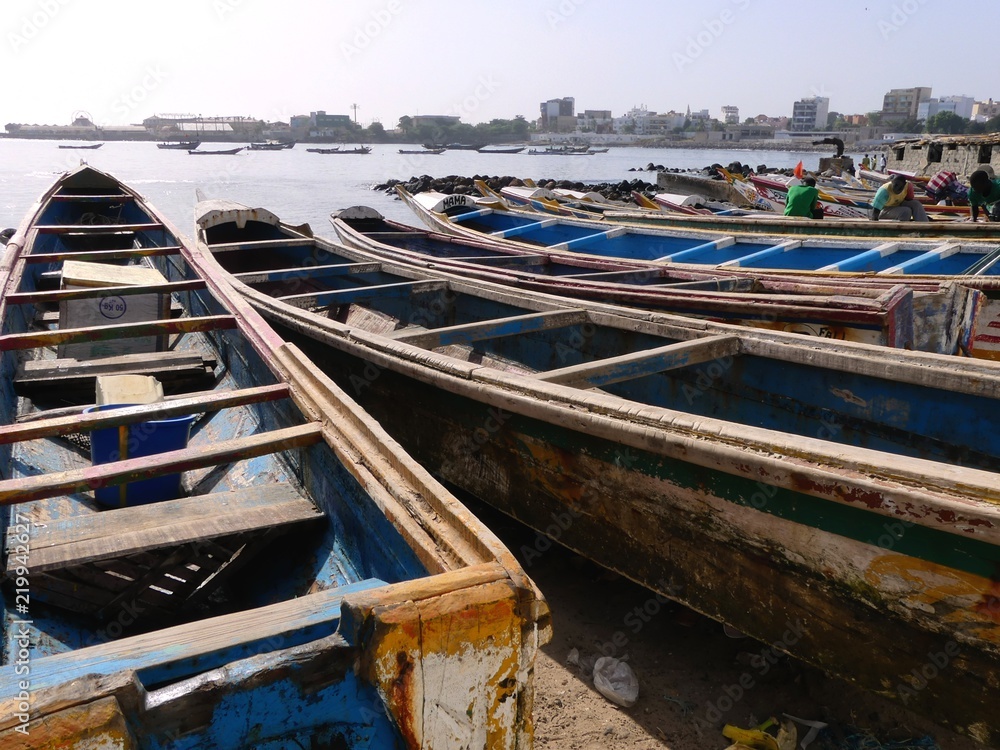pirogues traditionnelles de pêche, Sénégal pirogues traditionnelles de pêche, Sénégal
