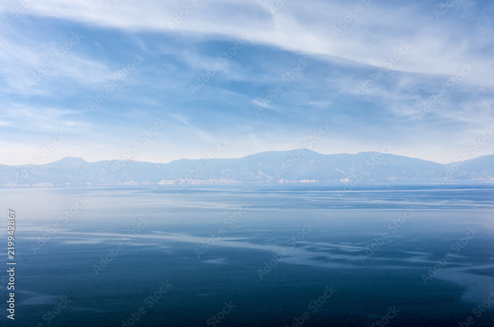 Amazing scenery by the sea in Theologos, Greece, with stunning views to Euboea island Amazing scenery by the sea in Theologos, Greece, with stunning views to Euboea island