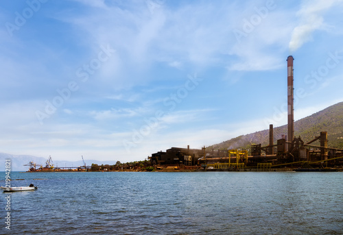 Factory next to the sea