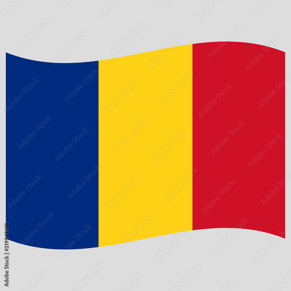 flag romania on gray background vector illustration flat flag romania on gray background vector illustration flat